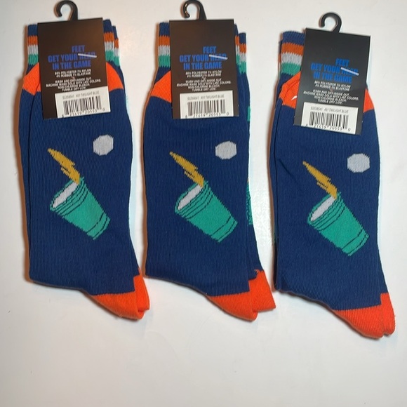 Beer Pong Mens socks 3 pairs new shoe size 7-12 - Picture 2 of 3